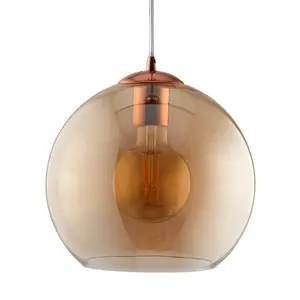 Bobby 1 - Light Pendant Antique Brass / 28cm H x 30cm W x 30cm D