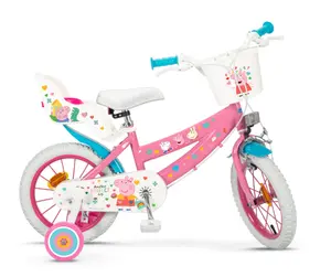 Toimsa Peppa Pig 14" Childrens Bicycle - Pink - w/ Removable Stabiliser