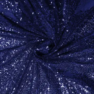 Neel Blue 11x108 Inch Shimmer Sequin Table Runner Glitter Fabric, Navy