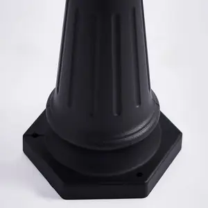 Outdoor Post Lantern Bollard Light Matt Black & Glass 2180mm Tall Garden Lamp