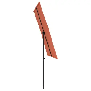 Berkfield Outdoor Parasol with Aluminium Pole 2x1.5 m Terracotta