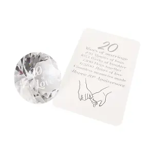 Modern Transparent K9 Crystal Glass 20th Anniversary Sentiment Ornament Gift Set