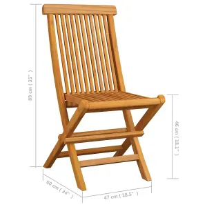 Berkfield Folding Garden Chairs 8 pcs Solid Teak Wood