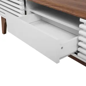 Beliani Rustic TV Stand White DETROIT