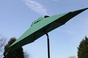 2.1M Wide Garden Parasol Umbrella With Tilt and Crank  (Green)