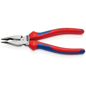 Draper KNIPEX 08 22 185 SB Needle-Nose Combination Pliers with multi-component grips black atramentized, 185mm 13179