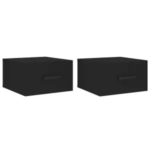 Berkfield Wall-mounted Bedside Cabinets 2 pcs Black 35x35x20 cm