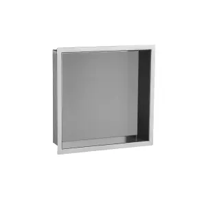 Solid Brass Wet Room Shower Niche Recessed Storage Shelf in Polished Chrome - 300x300mm