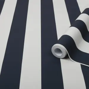 Superfresco Easy Blue Striped Smooth Wallpaper Sample