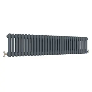 Horizontal Anthracite Double Column Radiator (H) 300mm x (W) 1460mm, 3352 BTU.