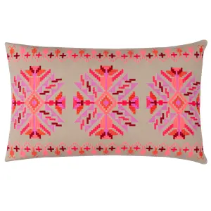 furn. Kalina Embroidered 100% Cotton Polyester Filled Cushion