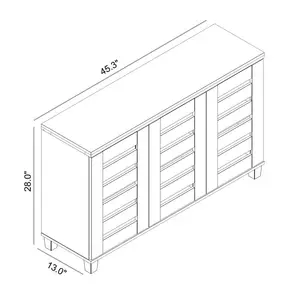 Lismore 16 Pair Shoe Storage Cabinet/Lismore shoe cabinet for 16 pairs of shoes White