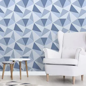 Apex Geometric Wallpaper Blue Fine Decor FD41992