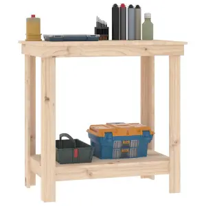 Berkfield Work Bench 80x50x80 cm Solid Wood Pine