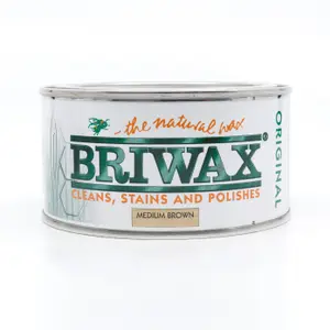 Briwax Original Medium Brown 200g - New Size for Smaller Jobs - The Natural Wax - Cleans, Stains and Polishes