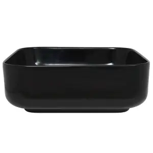 Berkfield Basin Ceramic Square Black 38x38x13.5 cm