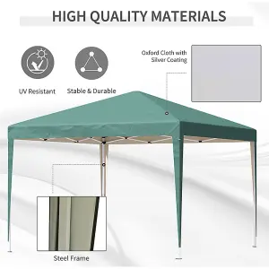 Outsunny 3 x 3m Garden Pop Up Gazebo Marquee Party Tent Wedding Canopy Green