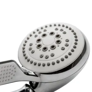 Croydex White Chrome effect 4-spray pattern Handset Shower head, 248mm