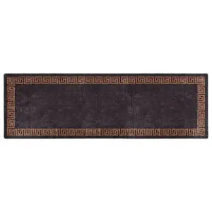 Rug Washable 80x300 cm Black and Gold Anti Slip