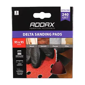 TIMCO Delta Sanding Pads 240 Grit Red - 95 x 95mm