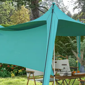 Outsunny Beach Tent Shelter with A Detachable Sidewall, 3 x 3(m), Sky Blue