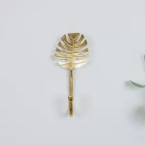 Melody Maison Gold Monstera Leaf Wall Hook