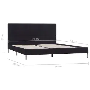 Berkfield Bed Frame Black Fabric 150x200 cm 5FT King Size