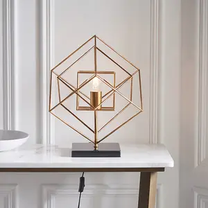 Luminosa Pescara Table Lamp Antique Gold Leaf & Black Marble