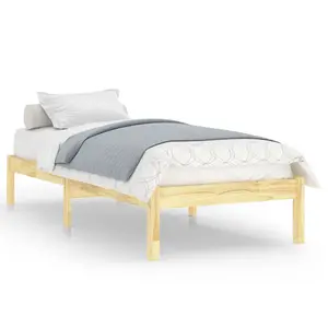 Berkfield Bed Frame Solid Wood 75x190 cm Small Single