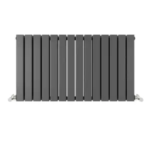 Anthracite Flat Tube 600x1064mm Horizontal Double Panel Heated Towel Radiator