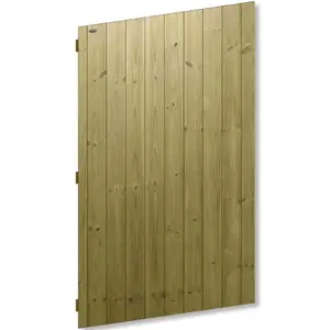 Premier Garden Supplies Pedestrian Gate 180cm (6ft) High x 105cm Wide Tongue & Groove Flat Top Semi-Braced Single Swing Gate