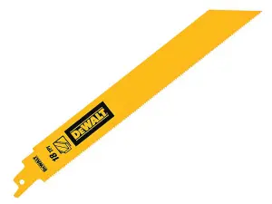 5 x Dewalt DT90388-QZ Bi-Metal 1in High Metal Reciprocating Blade 228mm x 18 TPI