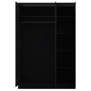 Stora 3 Door Triple Wardrobe Large High Gloss Black