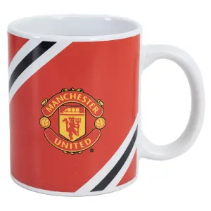 Manchester United FC Core Stripe Mug Red/Black/White (One Size)