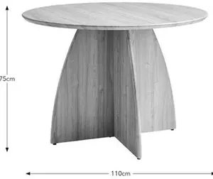 Dunelm Effy 4 Seater Round Dining Table, Wood Effect, Mid Century, Light Wood, Natural