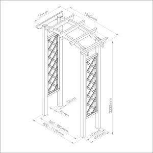 Zest Starlight Wooden Garden Arch Pergola Plant Support Trellis FSC