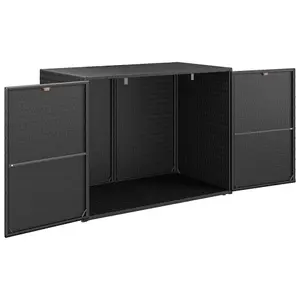 Berkfield Garden Storage Cabinet Black 100x55.5x80 cm Poly Rattan