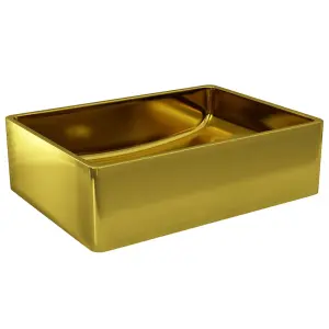 Berkfield Wash Basin 41x30x12 cm Ceramic Gold