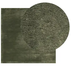 Rug HUARTE Short Pile Soft and Washable Forest Green 240x240 cm