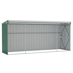 Berkfield Wall-mounted Garden Shed Green 118x382x178 cm Galvanised Steel