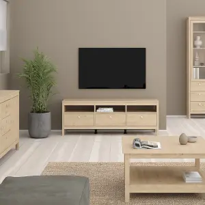 Madrid TV-Unit 3 Drawers in Jackson Hickory Oak