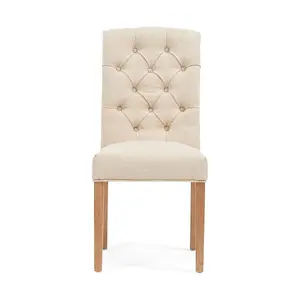 Isabella Cream Fabric Dining Chairs (Pair)