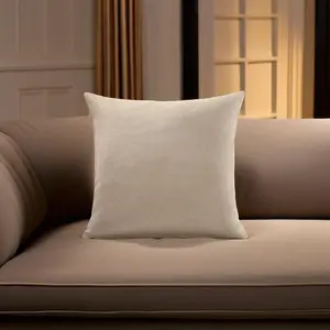 Plain 45cm x 45cm Velvet Chenille Cushion Taupe