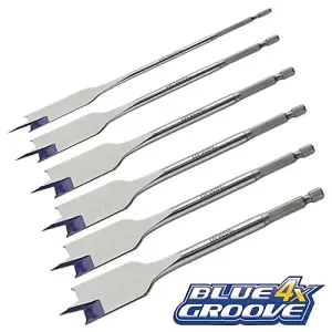 IRWIN Blue Groove 4X Flat Bit Set, 6 Piece IRW10502826