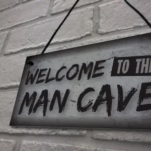 Red Ocean Welcome Man Cave Plaque Funny Sign Fathers Day Gift Games Room Boys Bedroom Birthday Gift