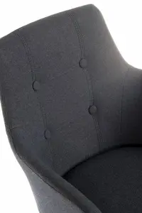 Four Legged Chair in Soft Brushed Graphite Fabric