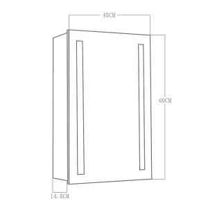 Wall LED Bathroom Mirror Cabinet Lighting with Touch Control Switch and Shaver Socket 450 x 600 mm