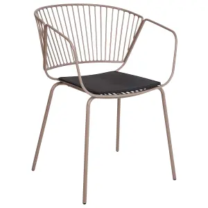 Set of 2 Dining Chairs RIGBY Metal Beige