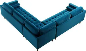 Henrietta 5+Seater Corner Sofa, Teal Velvet - Daals - Sofas