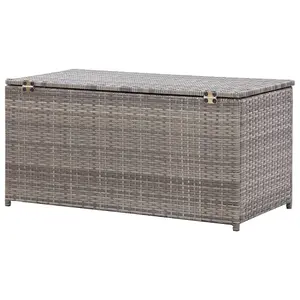 Berkfield Garden Storage Box Poly Rattan 100x50x50 cm Grey